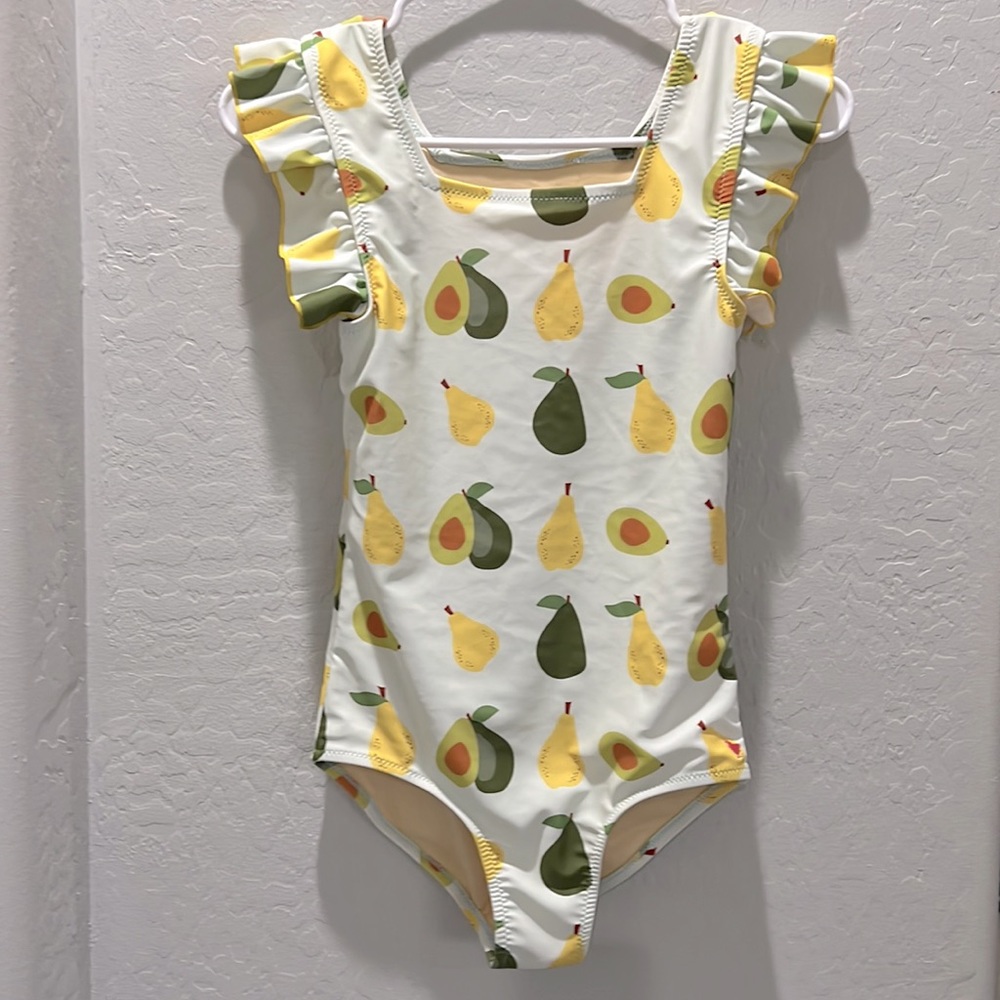 Pink chicken ruffle swimsuit